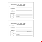 Editable Baptism Certificate Template example document template