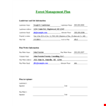 Management Plan example document template