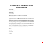 Application Example for Re-Engagement as a Volunteer Teacher example document template