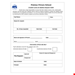 Request School Leave | DA Form for Absence Request example document template