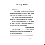 Plan Your Legacy with Our Last Will and Testament Template - Simple & Effective example document template