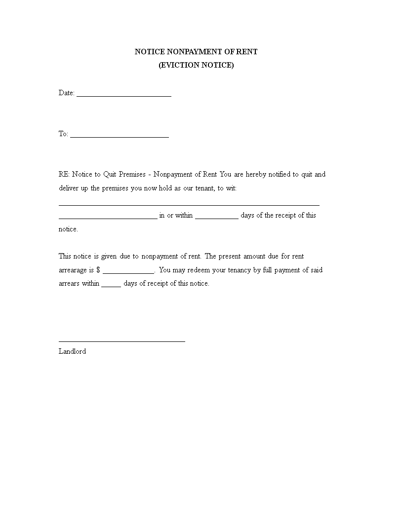 Eviction Notice Template