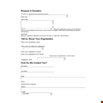 Get Donation Support for Your Organization | Request a Donation Form example document template