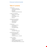 Customizable Employee Handbook Template - Easy to Organize Leave Policies example document template