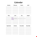 Perpetual Calendar Portrait example document template
