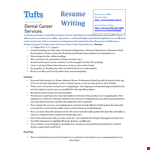 Dental cv example document template