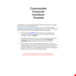 Effective Employee Handbook Template - Simplify Onboarding Process for Your Company example document template