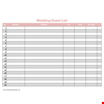 Organize Your Wedding Guest List with our Template | Address & RSVP Management example document template