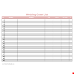 Organize Your Wedding Guest List with our Template | Address & RSVP Management example document template 