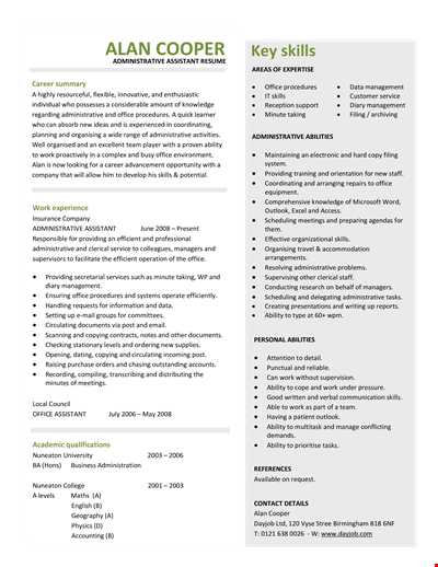 Sample Objective For Resume For Administrative Assistant