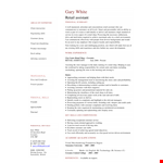 Retail Assistant Work Resume example document template