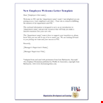 New Employee Welcome Letter example document template 