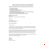 How to apply Scholarship example document template