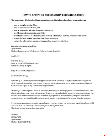 How to apply Scholarship