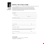 Simple Model Release Form Template example document template
