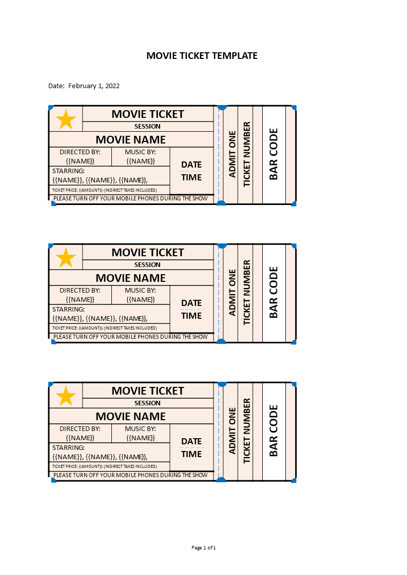 movie ticket template