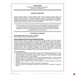 It Executive Assistant Resume example document template