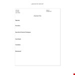 Customizable Lab Report Template for School Courses example document template