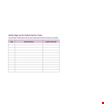Sign Up Sheet for Snacks | Flame Your Appetite example document template