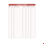 Easy Mileage Log Sheet - Track Your Business and Personal Miles | Odometer example document template