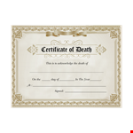 Certificate of Death Template example document template