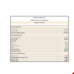 Profit and Loss Sample Template - Track Revenue and Income example document template