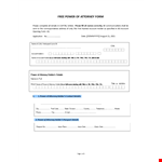 Free Power of Attorney Form example document template