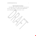 Quantitative Research Proposal Format example document template 