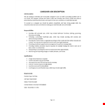 Caregiver Job Description example document template