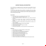 Paralegal Assistant Job Description example document template