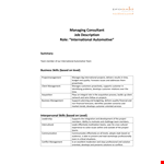 Management Consultant Job Description example document template