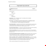 Unique Press Release Template example document template