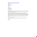 Thank You For The Second Interview Letter Samples example document template