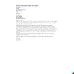 Thank You For The Second Interview Letter Samples example document template 