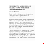 Negotiating Salary: Sample Letter, Company Offer & Thank You example document template