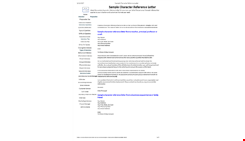 Sample Character Letter of Recommendation for Employment