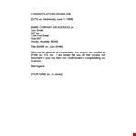 Congratulations Letter - Sample Template to Congratulate Smith example document template