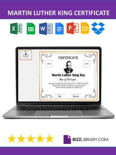 Martin Luther King Day Certificate