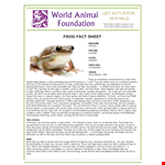 Create Professional Fact Sheets with our Template - Learn About Frogs and Their Species example document template