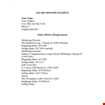 Salary History Template - Track Your Salary from Beginning to Ending example document template