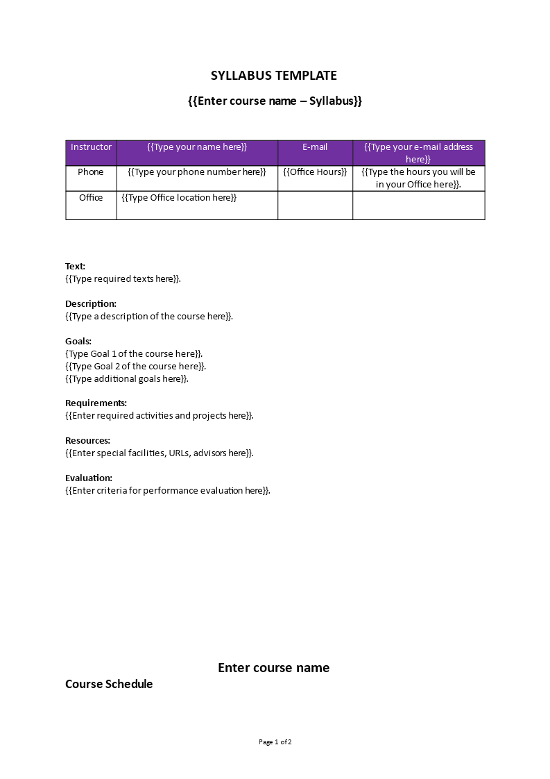 syllabus template Main Image syllabus template