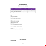 Syllabus template  example document template