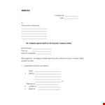 File an Insurance Company Complaint Letter to Resolve Your Issues example document template