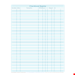 Keep Track of Your Finances with Our Checkbook Register - Easy to Use example document template