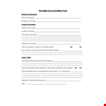 Employee Write Up Form and Policy | Incident Information example document template