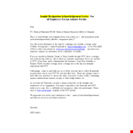 Employee Resignation Acknowledgement Letter example document template