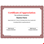 Certificate of Appreciation Template - Customize and Download Now example document template