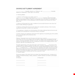 Divorce Agreement for Parties: Petitioner and Respondent example document template