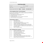 Child Care Employee Evaluation Form example document template