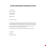Bank Balance Request Letter example document template